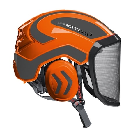 Pfanner Vented Safety Helmet, PROTOS, Orange/Grey 15546